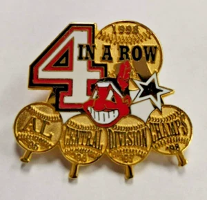 Chief Wahoo 4 IN A ROW AL Central Champs Hat Lapel Pin Clevland Indians NWOT - Picture 1 of 1