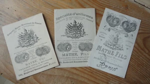 ANCIEN TARIF DOCUMENT TAILLEUR CIVIL ET MILITAIRE UNIFORME MATHE ET FILS PARIS - Picture 1 of 2