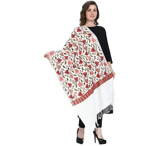 New Women's Kashmiri Aari Embroidered Wool Shawl Stole Scarf Wrap - Picture 1 of 5