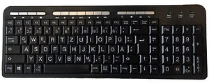 USB SlimLine Tastatur Großschrift XXL PK703 Schwarz Sehbehinderte - Zustand: Neu - Bild 1 von 2
