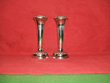 Pair Vintage Posy / Bud Vase Silver Plated IANTHE - Made in England