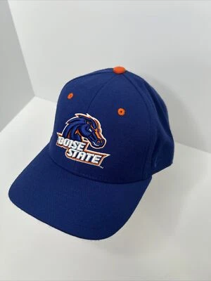 BOISE STATE BRONCOS New Era Fitted Hat Cap Blue Orange 7 5/8 Authentic Zephyr - Image 1 of 3