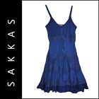 Sakkas Woman Beaded Casual Sleeveless Maxi Dress Empire Waist Size Small Blue