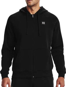Under Armour Rival Rival Fleece Full Zip Mens Training Hoody Black Gym Hooded - Picture 1 of 5