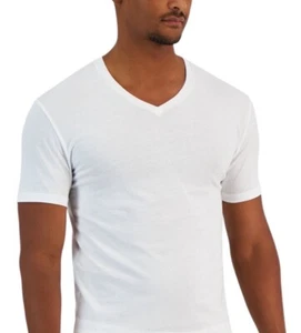 ALFANI 4-PACK COTTON V-NECK REGULAR FIT White T-SHIRTS SIZE XL - Picture 1 of 7