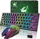 Wired 60% Compact Wireless Gaming Keyboard And Mouse Set Rgb Light Up 2400 Dpi