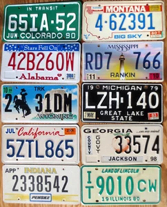 Ten 10 License Plates Number Tag Plate Lot 4 - LQQK - Picture 1 of 1