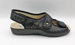 Ladies Adjustable Sandal - DeValverde 170 Negro (3 Points Adjustment) - Picture 1 of 7