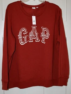 GAP Women's Sweatshirt Logo Long Sleeved Relaxed Red Size XL - Picture 1 of 6