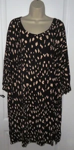NEW Womens🦋YOURS🦋black mix stretch jersey oversized longline top size 38/40 - Picture 1 of 4