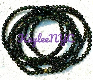 Wholesale 6 Pcs Natural Rainbow Obsidian 4mm 7.5” Stretch Bracelet Crystal - Picture 1 of 4