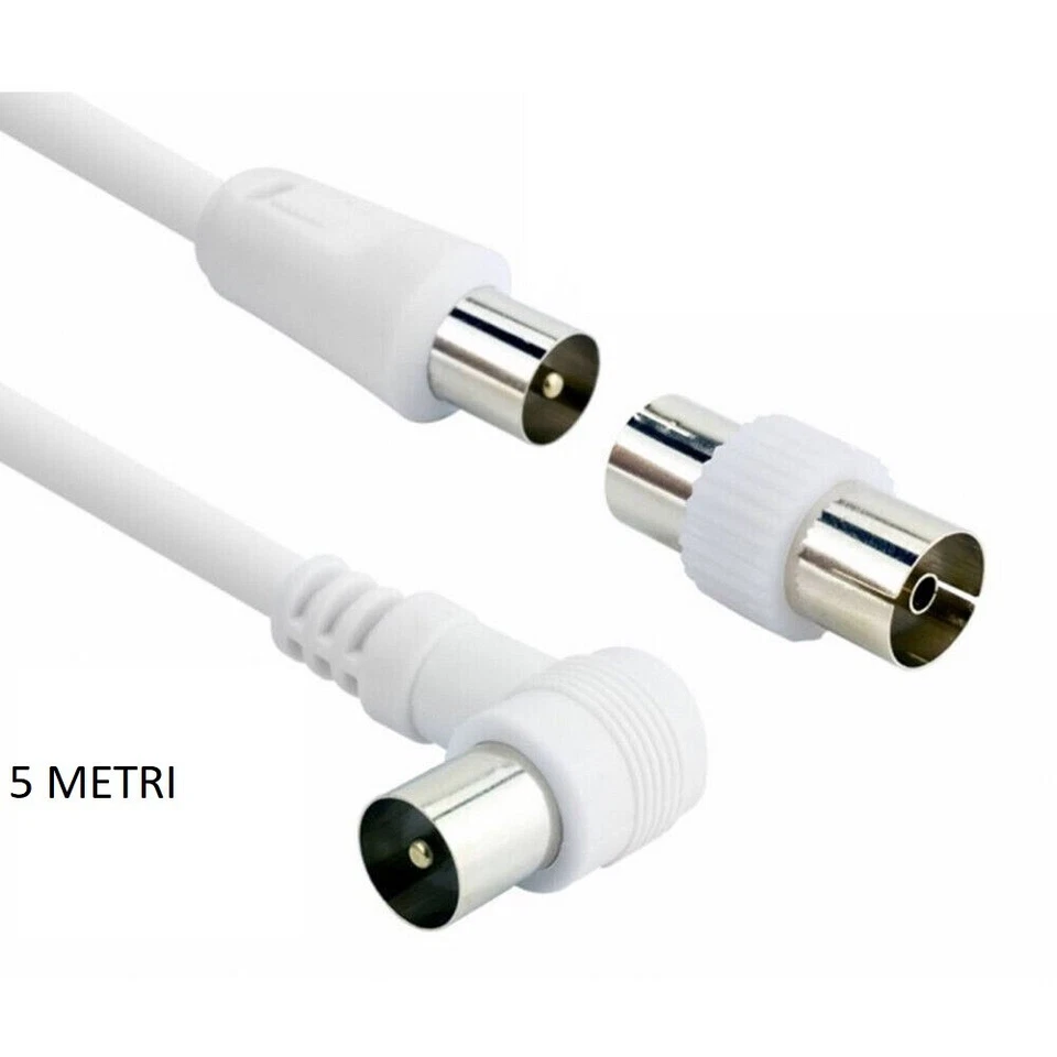 JOLLY LINE Cavo Antenna TV angolare 5 MT MASCHIO MASCHIO adattatore F/F digitale terrestre