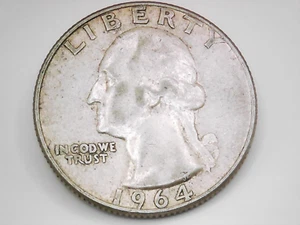 1964-P Washington Quarter - 90% Silver AU Philadelphia Mint US Coin - Picture 1 of 3