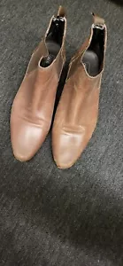 ASOS DESIGN chelsea boots in brown Leather MEN'S Size 6 - Picture 1 of 4