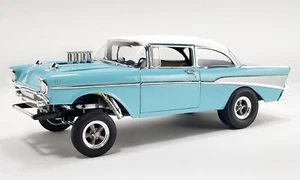 1957 CHEVROLET BEL AIR VINTAGE GASSER 1:18 LARKSPUR BLUE ACME A1807017 GMP - Picture 1 of 7