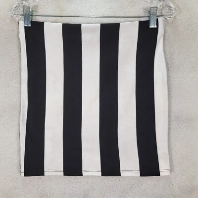 Wet Seal Womens Skirt Size L White Striped Stretch Pull On NEW Light Slim Mini - Image 1 of 4