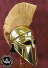 Medieval Corinthian Helmet War Costume Knight Crusader Armor Brass Finish