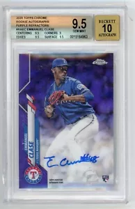 BGS 9.5 2020 Topps cromo refractor púrpura/250 Emmanuel Clase novato automático radiocontrol - Imagen 1 de 2