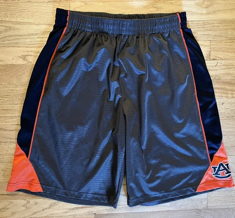 Men's Sz L Auburn AU Tigers Colosseum Grau Orange Polyerster Athletic Shorts Cover
