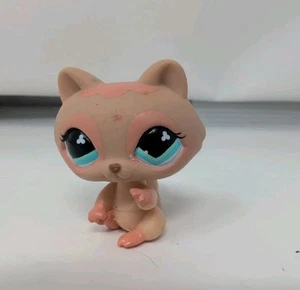 LPS Littlest Pet Shop Authentic #669 cremefarbener und rosa Waschbär mit blauen Augen 2006 - Bild 1 von 5
