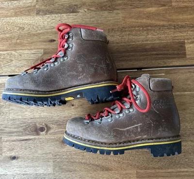 Botas Raichle De Colección Para Mujer 5.5 Marrón Todo Cuero Montaña Senderismo Rojo Encaje Foto 1 de 4