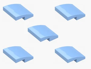5 New LEGO Bright Light Blue Curved Slope 2x2x2/3 15068 curve rounded smooth 2x2 - Picture 1 of 6