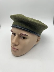 Israelische Armee IDF grünes Barett - 100% Wolle Militärmütze mit Lederbesatz - Bild 1 von 8