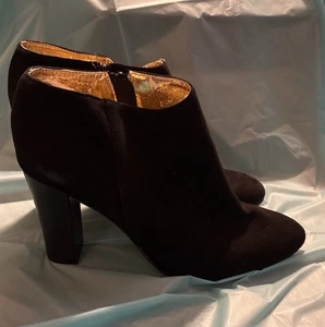 Botines Cindy Tacón Negro Gamuza Hell Almendra Puntera Talla 11 - Imagen 1 de 5