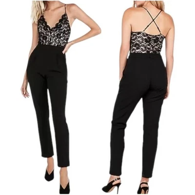 Sexy Mono Pantalones Express Para Mujer’s L Encaje Para Mujer Fiesta de Vacaciones Espalda Cruzada Nuevo con Etiquetas Foto 1 de 4
