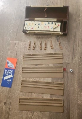 Rummy Rummikub Game with Corduroy Portable Carrying Case American Way VINTAGE - Image 1 of 4