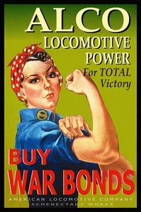 ALCO Schenectady Railroad Locomotive Plant War Bonds Poster Rosie Art Print 029 - Picture 1 of 1