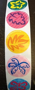 100 Tropical Luau Beach Flowers Hibiscus Stickers Teacher Supply Party Favors - Bild 1 von 1