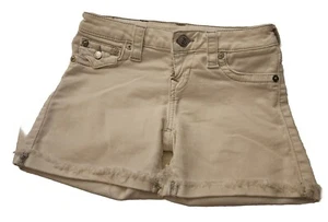 True Religion Jayde Jean Shorts White Raw Hem Womens Size 26 Flap Pockets - Picture 1 of 9