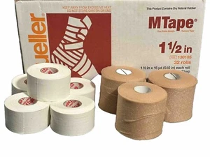 5 Mueller Athletic Tape 1 1/2in x 15YD White Sports Medicine Tape Brand New - Picture 1 of 3