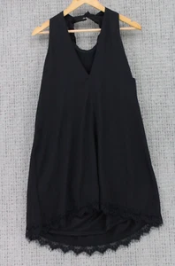 Lulus Tunic Dress Womens XL Black Solid Casual Sleeveless Lace Lightweight NWT - Picture 1 of 7
