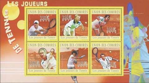 Tennis Sport Souvenir Sheet of 6 stamps Mint NH Cover
