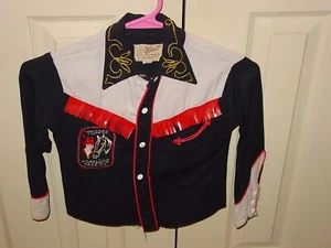 Vintage Rarität Style Hopalong Cassidy Topper Kinder Western Fransen Cowboy Hemd - Bild 1 von 10