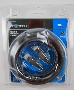 *** Brand New! Black 10ft CE TECH CAT6 Patch Cord *** - Imagen 1 de 6