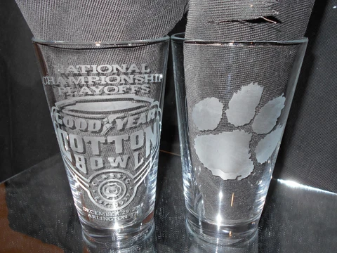 2018 NCAA COLLEGE FOOTBALL PLAYOFF COTTON BOWL CLEMSON ETCHED 16oz GLASS (2) Cover