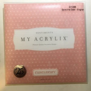 Close To My Heart CTMH- D1386 SAVE THE DATE -My Acrylix Stamp Set - Imagen 1 de 2