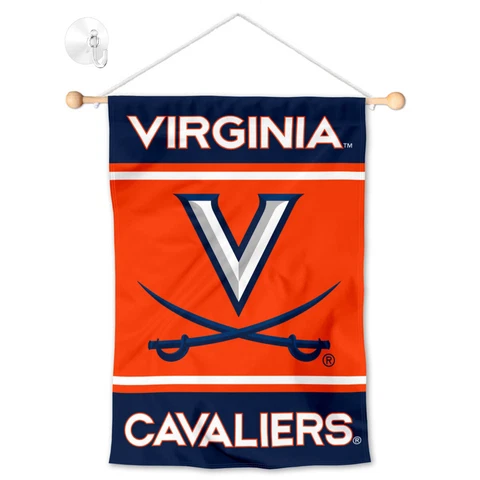 Virginia Cavaliers Mini Window Banner Hanging with Suction Cup Cover