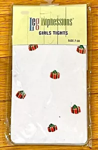NEW White Leg Impressions Holiday Tights Size 7-8-9-10 NIP NWT - Picture 1 of 1