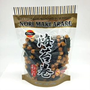 J-Basket Nori Maki Arare, Rice Crackers Wrapped In Seaweed - Gluten Free 5oz - Picture 1 of 3