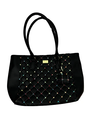 Bolso de Mano Exterior Betsy Johnson Negro/Arco Iris Nylon - Cuero Vegano, Bordado  Foto 1 de 4