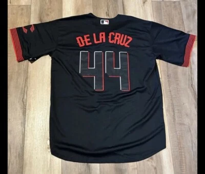 Camiseta deportiva cosida negra para niños Elly De La Cruz Cincinnati Reds #44 juvenil mediana Foto 1 de 4