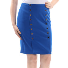 Calvin Klein Women's Skirt Blue Size 8p Petite Darted Button Sailor 89 #249