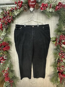 Woman Within Corduroy Pants Women’s Size 22W Petites Black Pockets 22WP Jeans - Picture 1 of 11