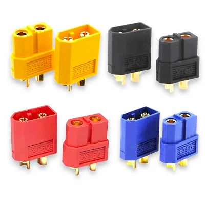 XT60 Gold Plug Lipo Battery Male Female Yellow Red Black Blue 1 2 3 4 5 10 20  - Image 1 of 4