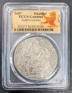 1607 Niederlande Overyssel Löwe Daalder PCGS Original - Bild 1 von 3
