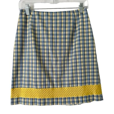 Skirtin Around Blue Yellow Plaid Vintage Pencil Skirt Women’s Size 8 USA Made  - Image 1 of 4